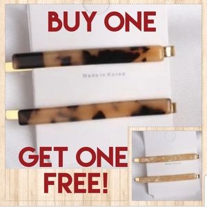 2 Pairs of Acrylic Bobby Pins, Tortoise & Cream